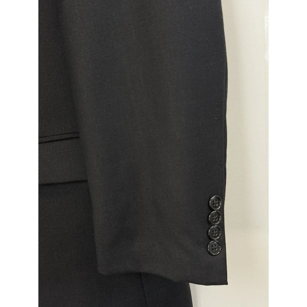 Roundtree & Yorke Men's 42R Jacket Blazer Worsted‎ Wool Navy Blue Twill Vented
